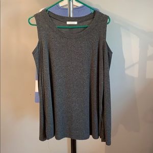 Gray Cold Shoulder Sweater